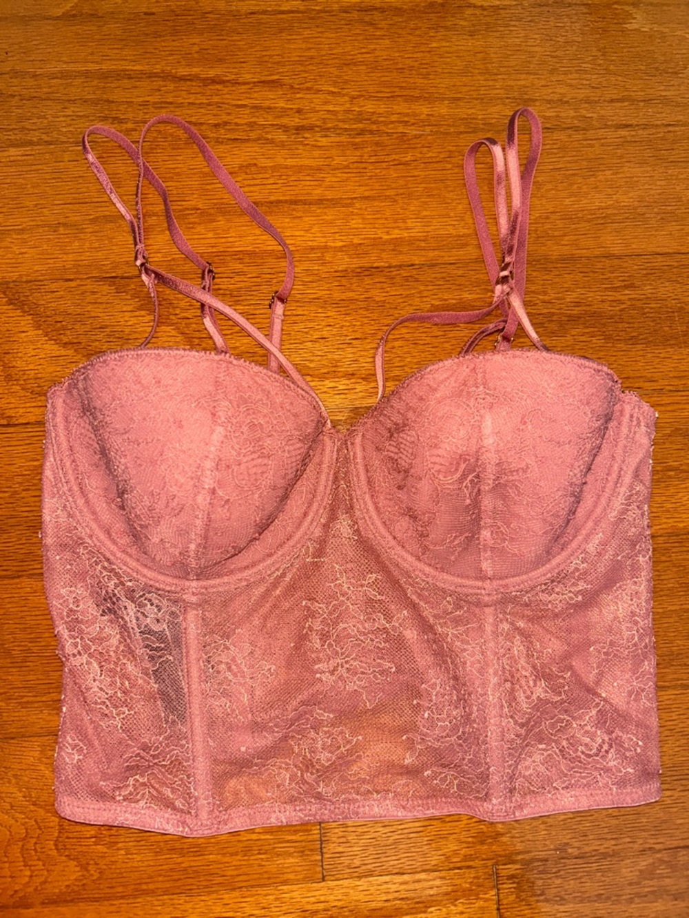 Victoria's Secret Rose Pink Lace Longline Bustier